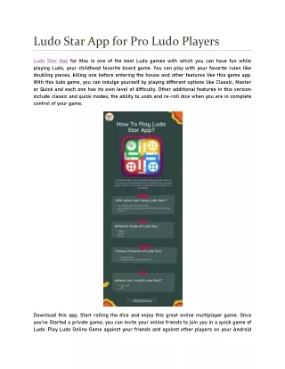 Ludo Star App for Pro Ludo Players