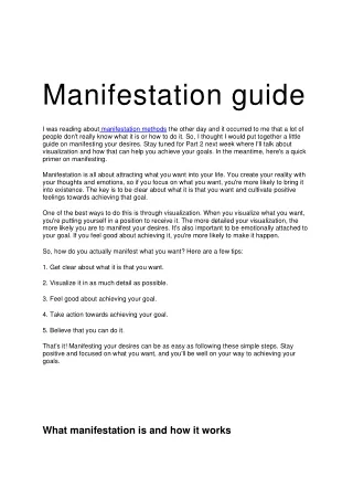 Manifestation guide