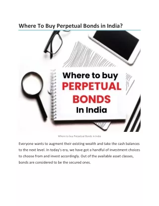 Where To Buy Perpetual Bonds in India