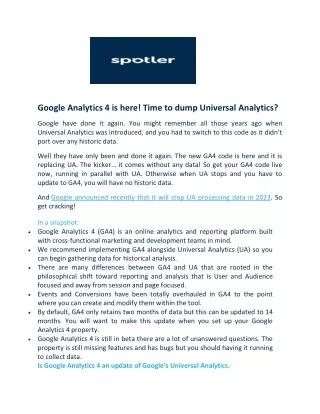 google analytics 4 is here time to dump universal