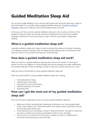Guided Meditation Sleep Aid