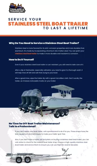 Service Your Stainless Steel Boat Trailer to Last a Lifetime