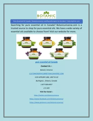 pure essential oil canada botanicuniverse