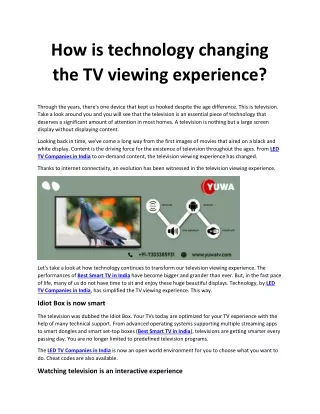 How is technology changing the TV viewing experience?