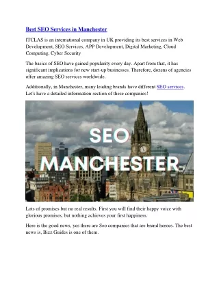 Best SEO Services in Manchester