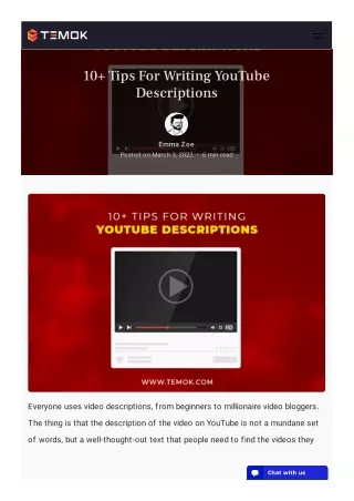10 tips for writing youtube descriptions