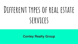 Different types of real estate services