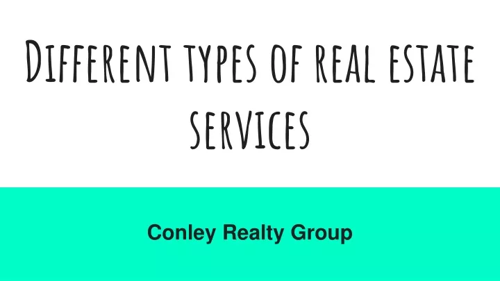 different types of real estate services