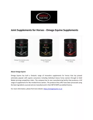 joint supplements for horses omega equine