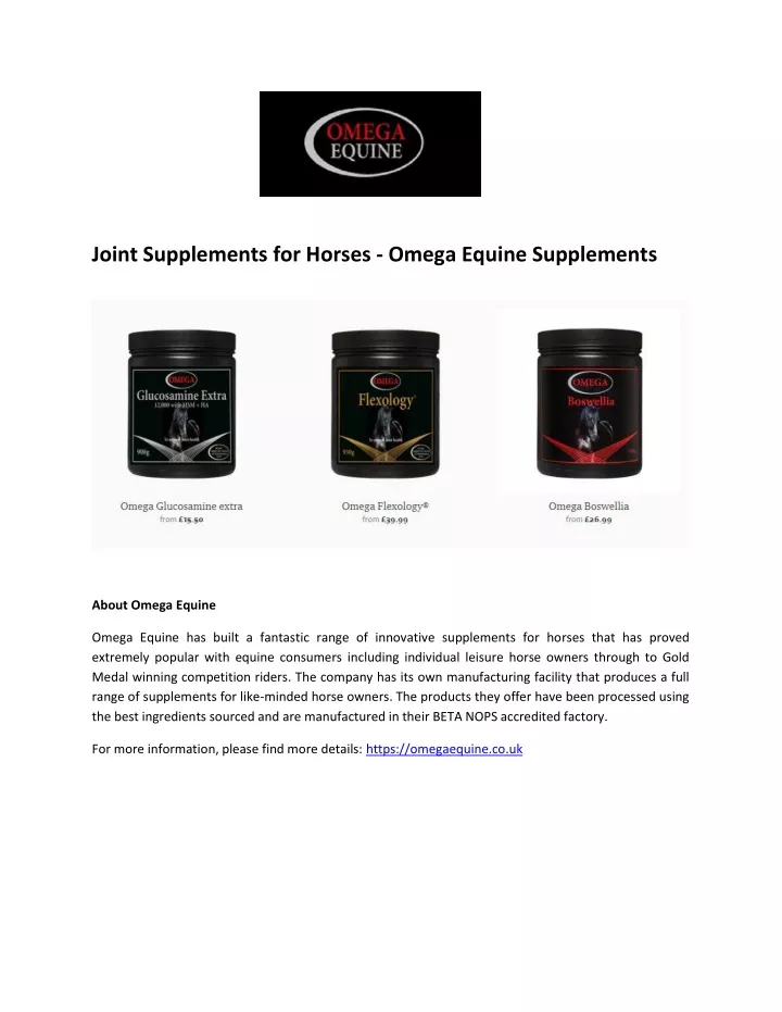 joint supplements for horses omega equine