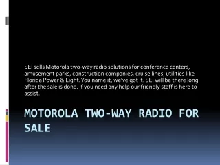 motorola two way radio for sale