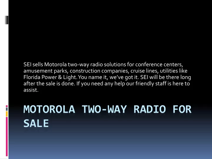 motorola two way radio for sale