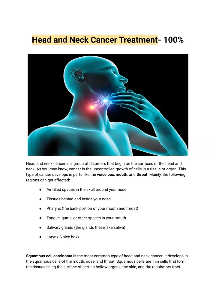 head and neck cancer treatment 100