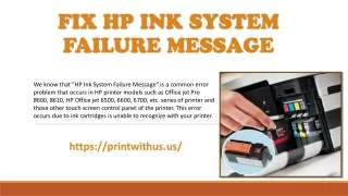 fix hp ink system failure message
