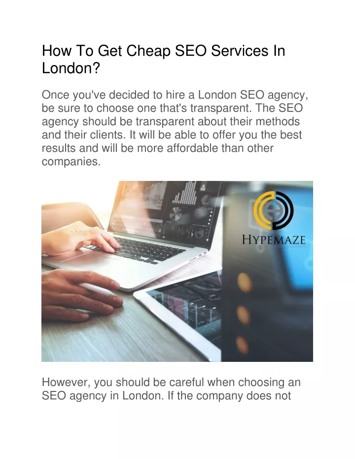how to get cheap seo services in london once
