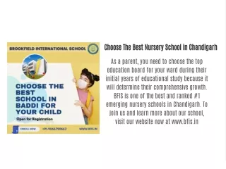 Pick The Best Nursery School in Chandigarh