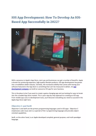 ios app development how to develop an ios based