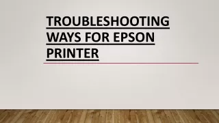 troubleshooting ways for epson printer