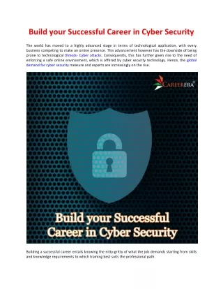 Build your Successful Career in Cyber Security