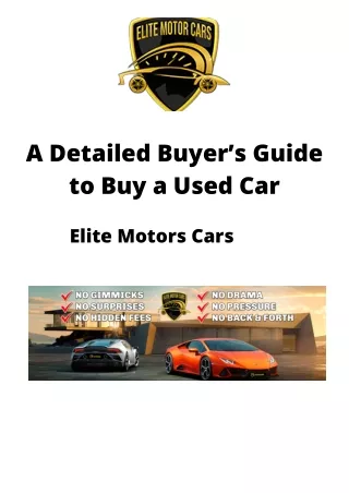 a detailed buyer s guide to buy a used car
