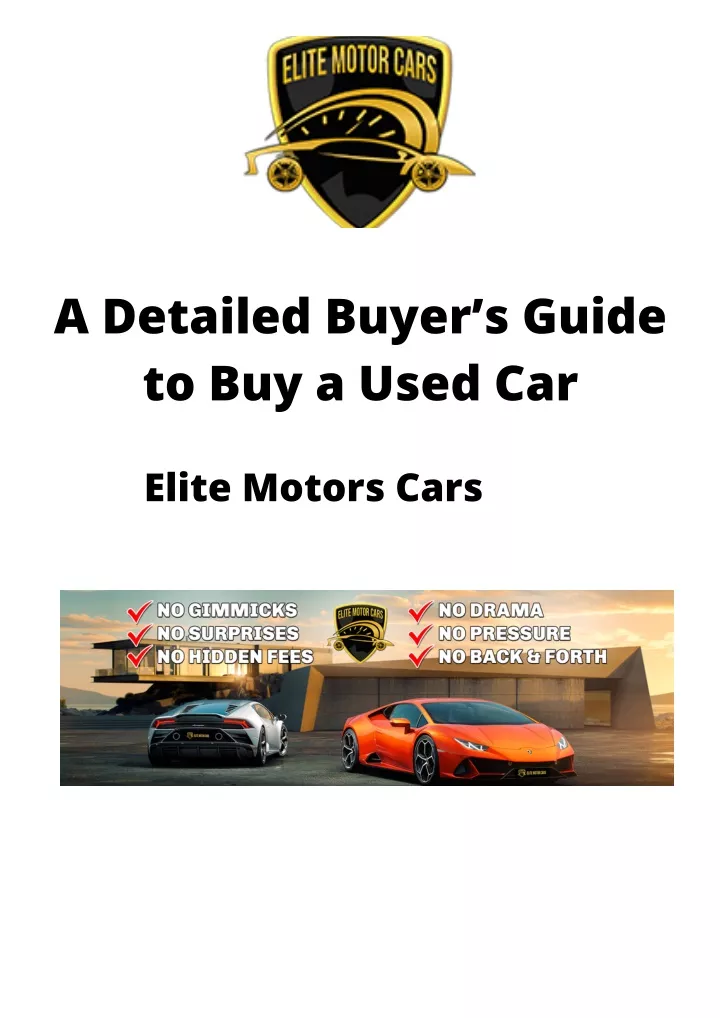 a detailed buyer s guide to buy a used car