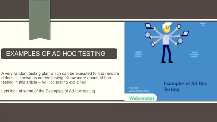 examples of ad hoc testing