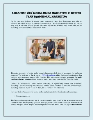 4 Reasons Why Social Media Marketing is Better Than Traditional Marketing
