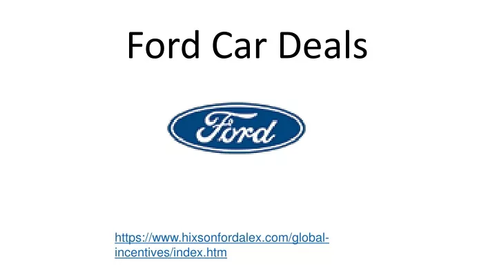 ford car deals