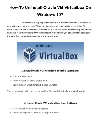 how to uninstall oracle vm virtualbox on