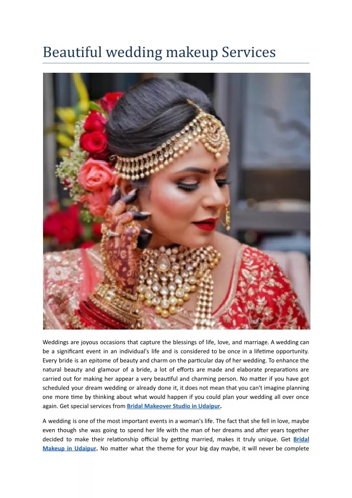 beautiful wedding makeup services