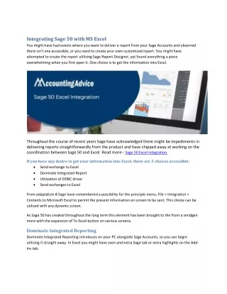 integrating sage 50 with ms excel you might have