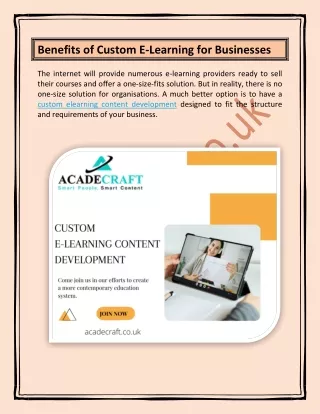 benefits of custom e learning for businesses