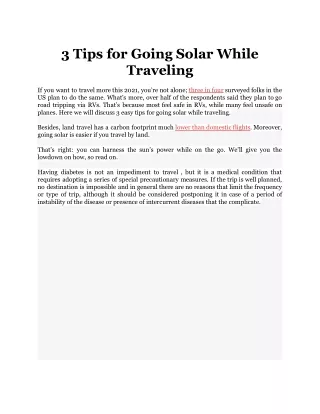 3 tips for going solar while traveling