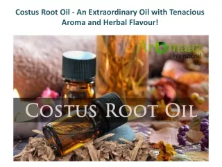 Costus Root Oil - An Extraordinary Oil with Tenacious Aroma and Herbal Flavour!