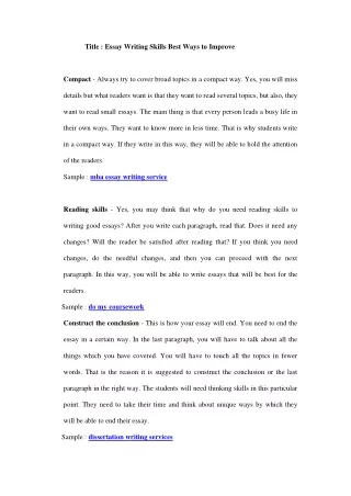 title essay writing skills best ways to improve