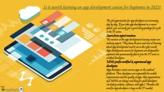 is it worth learning an app development course