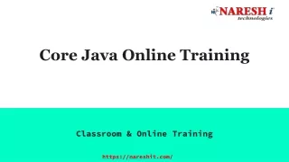 Core Java Online Training- Nareshit
