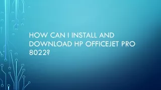 how can i install and download hp officejet