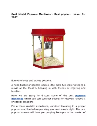 gold medal popcorn machines best popcorn maker