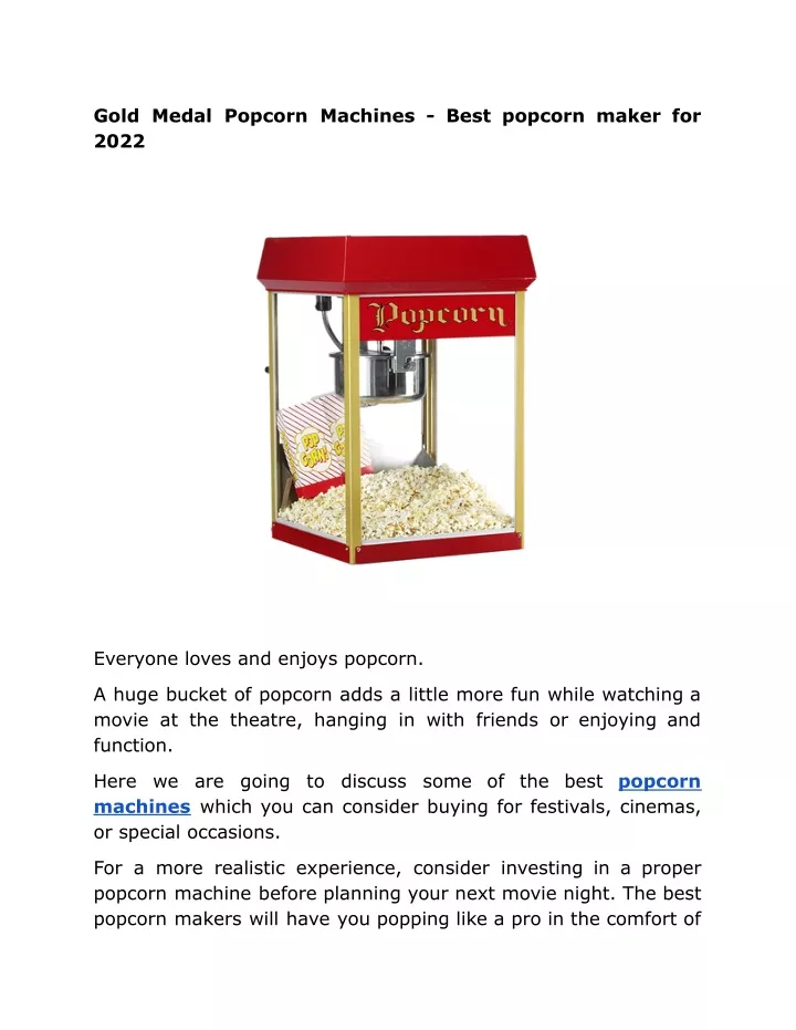 gold medal popcorn machines best popcorn maker