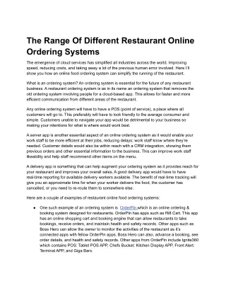 online ordering system uk