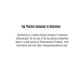 Top Pharma Company in Dehradun