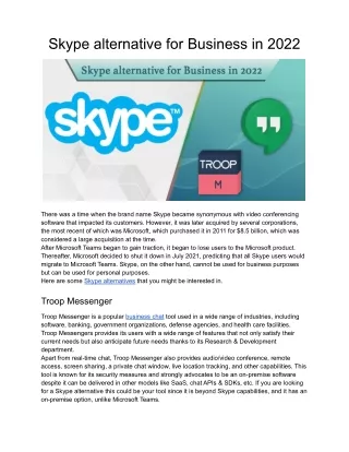 Skype alternative for Business in 2022