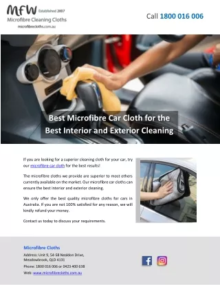 Best Microfibre Car Cloth for the Best Interior and Exterior Cleaning