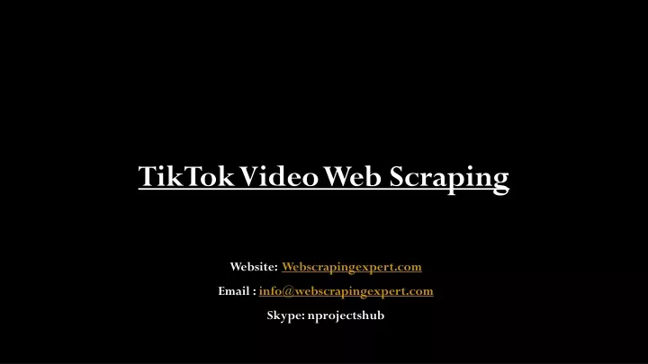 tiktok video web scraping