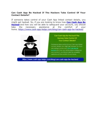 can cash app be hacked if the hackers take