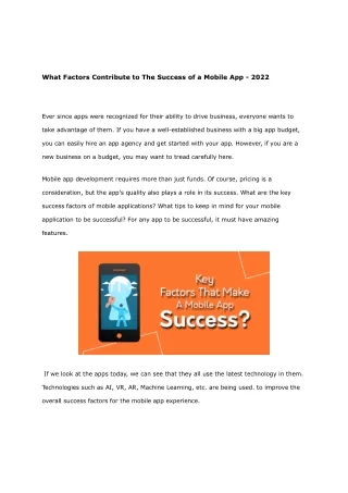 what factors contribute to the success