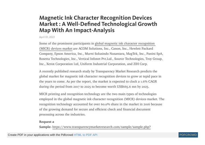 magnetic ink character recognition devices market