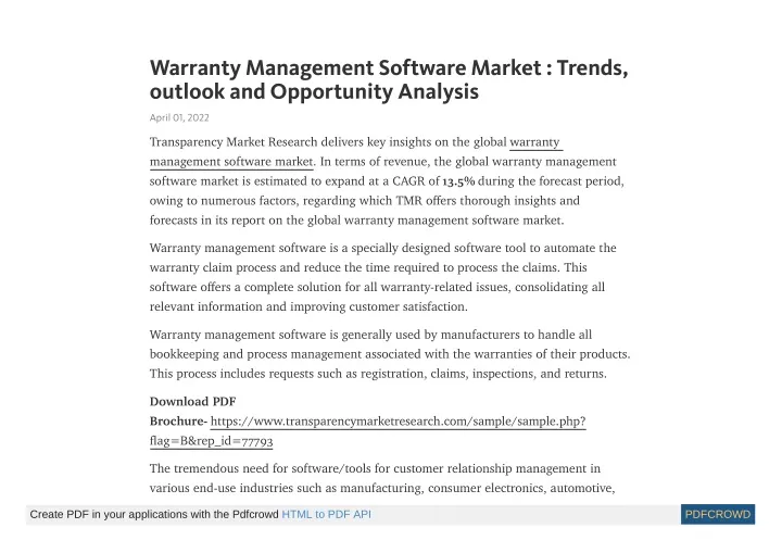 warranty management software market trends