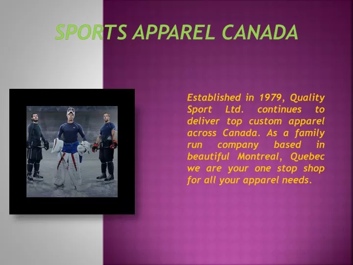 sports apparel canada